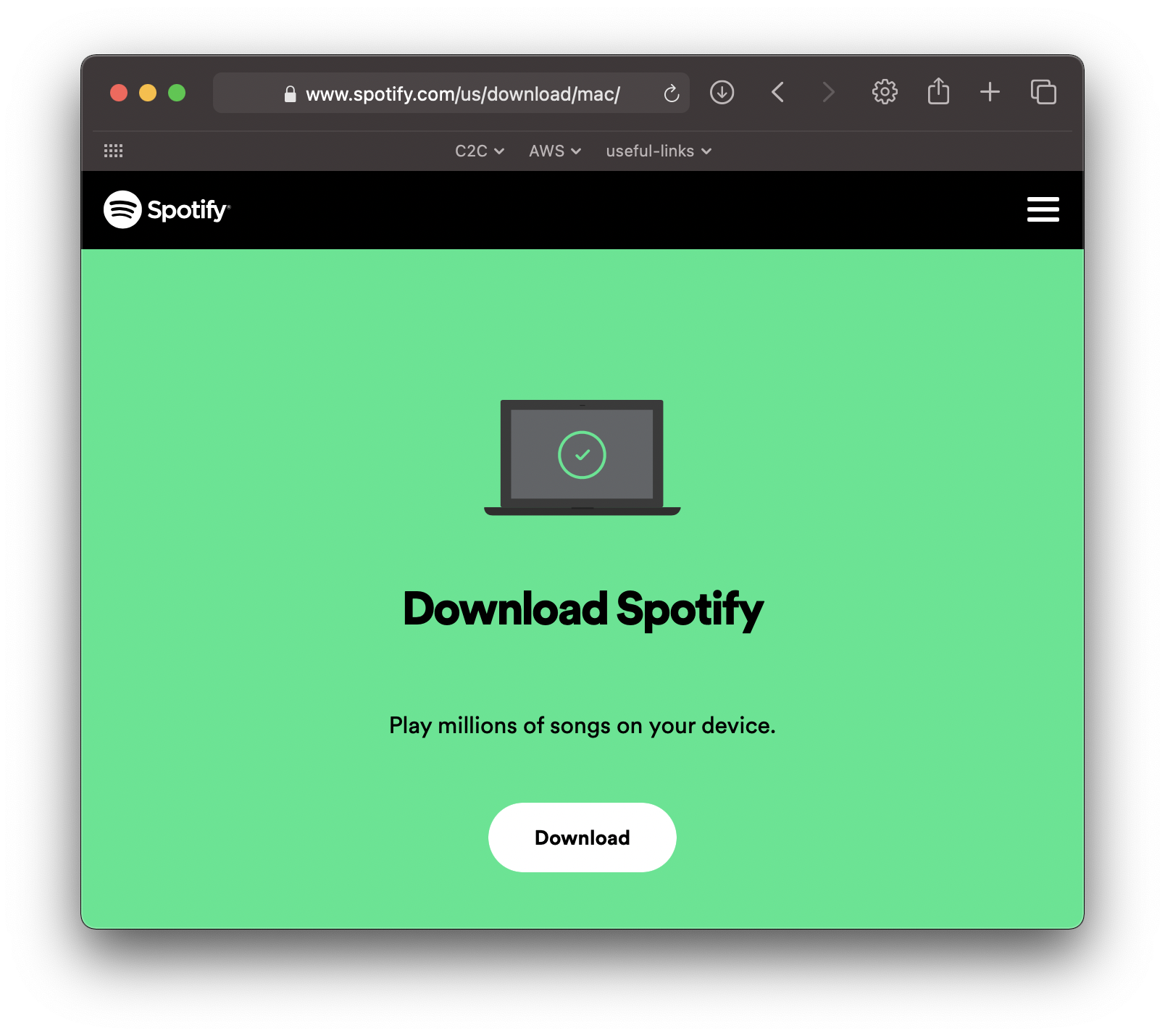 Downloading Spotify for Mac Device